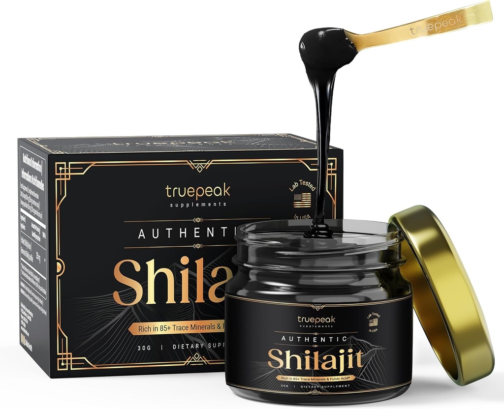 Himalayan Shilajit Resin - Gold Grade, US- Lab Verified & Testet, 500 mg Maksimal Potency, 85 Trace Minerals med Fulvic & Humanic Acid, Energy & Immunsupport, 30g
