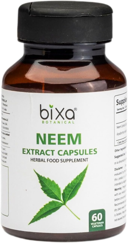 bixa BOTANINAL Neem Leaf Extract Ayurvedic Natural Herbal Supplement (60 greve (pakke med 1))