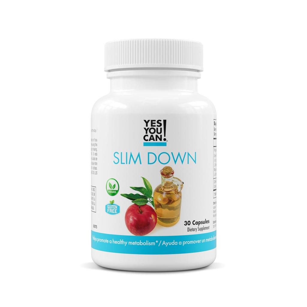 Ja, du kan! Slim Down Kosttilskud - med African Mango, L- Carnitin, Apple Cider Vinciate, Green Tea Extract, og koffein afledt af Guarana Seed Extract, 30 kapsler / 1 måned Supply
