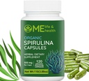ME Life & Health Spirulina Capsules, 100% Organic spirulina Powder (120 ct) 500mg Rich in Protein, vitamind A, B12 Antioxidanter & Vitamin, Vegan, Natural and Pure spirulina Non-GMO & Gluten Free