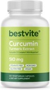 BESTVITE Curcumin 510mg (gurkemeje) (120 Vegetariske Kapsler) med Curcumin C3 Complex & Bioperine - Standardiseret til 95% Curcuminoider - Ingen Stearates - Vegan - Ikke GMO - Gluten Free