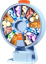 Zoksi Stor Pill Organizer, Daily Pill Box for 7 eller 14 dage, Wall- Mountable Pill Dispenser Hold for medicin, Vitamin eller Kosttilskud, Ugentlig Pill sag med nem trykknap (blå)