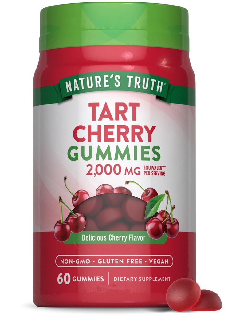 Nature's Truth Tart Cherry Gummies | 60 Count | Vegan, Non-GMO & Gluten Free Supplement | Cherry Flavor