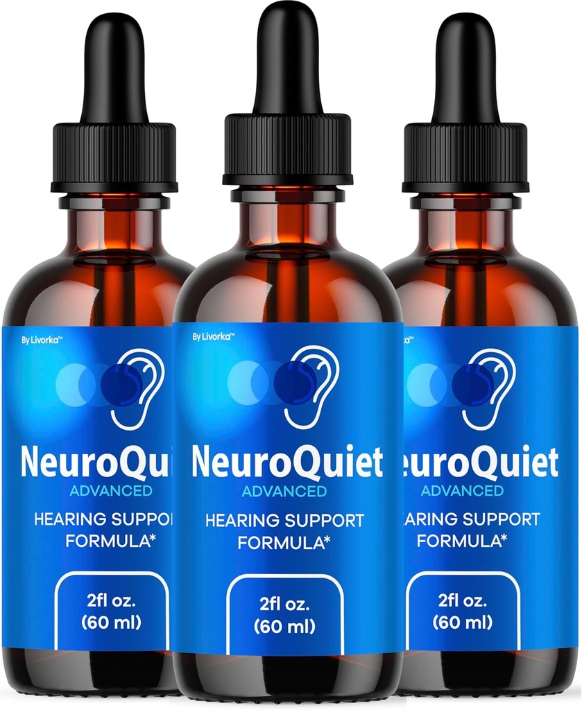 (3 Pack) NeuroQuiet Drops - Officiel NeuroQuiet Daily Hearing Support All Natural Clean Liquid Advanced Formel for Ear Health, Auditory Clarity & Indre Ear Balance Anmeldelser, 3 flasker til 3 Måneder