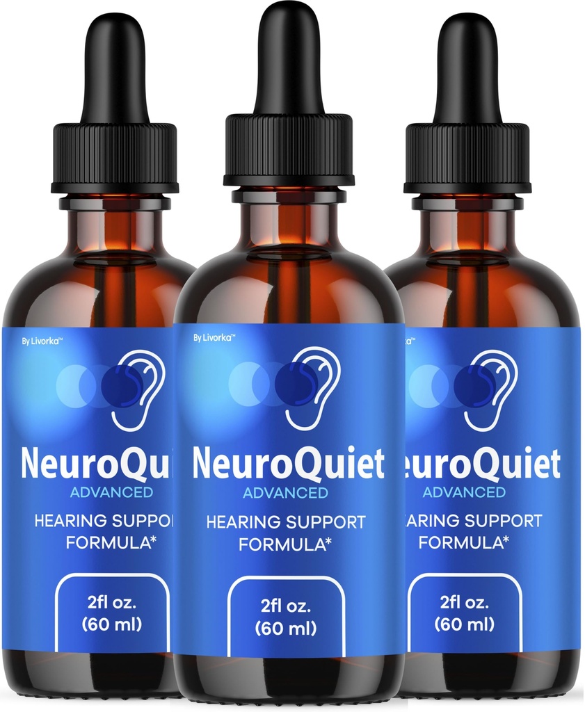 (3 Pack) NeuroQuiet Drops - Officiel NeuroQuiet Daily Hearing Support All Natural Clean Liquid Advanced Formel for Ear Health, Auditory Clarity & Indre Ear Balance Anmeldelser, 3 flasker til 3 Måneder