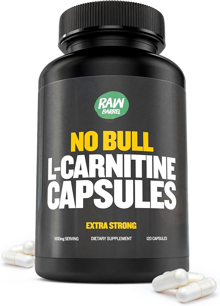 "No Bull" L- Carnitin supplement, Pure Keto- Friendly L- Carnitin L- Tartrate kapsler for forbedret kognitiv funktion & fokus for kvinder og mænd, L Carnitin kapsler, 500mg
