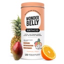 Wondermave Antacida, Effektiv Heartburn og Instant Acid fordøjelsesbesvær Relief, Ekstra styrke tyggetabletter, 1000 mg Calciumcarbonat, Ingen talkum eller farvestof, Tropiske frugter, 120 Greve