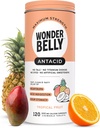 Wondermave Antacida, Effektiv Heartburn og Instant Acid fordøjelsesbesvær Relief, Ekstra styrke tyggetabletter, 1000 mg Calciumcarbonat, Ingen talkum eller farvestof, Tropiske frugter, 120 Greve