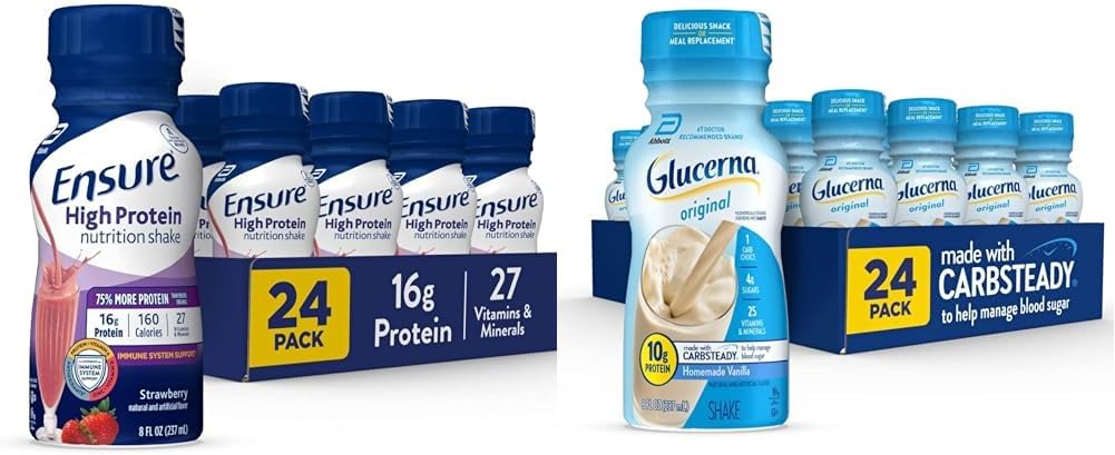 Sikre høj proteinernæring Ryst 24 Pack & Glucerna Diabetic Nutritional Shake Blood Sugar Management 24 Tæl