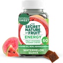 Den hemmelige karakter af frugt energi tygger, Real Fruit drevet Vitamin Tygge med vitamin B12, Jern, Ashwagandha, Watermelon & Guava for lang levetid energi (60 Greve), Pink