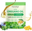 Oregano Oil Capsules, 2 in 1 6000mg Oil of Oregano with Black Seed Oil 200mg, Oil of Oregano Softgels 120 Count, Organic Oregano Oil Capsules, Immunsupport, Non- GMO, Dairy- Free, Gluten- Free
