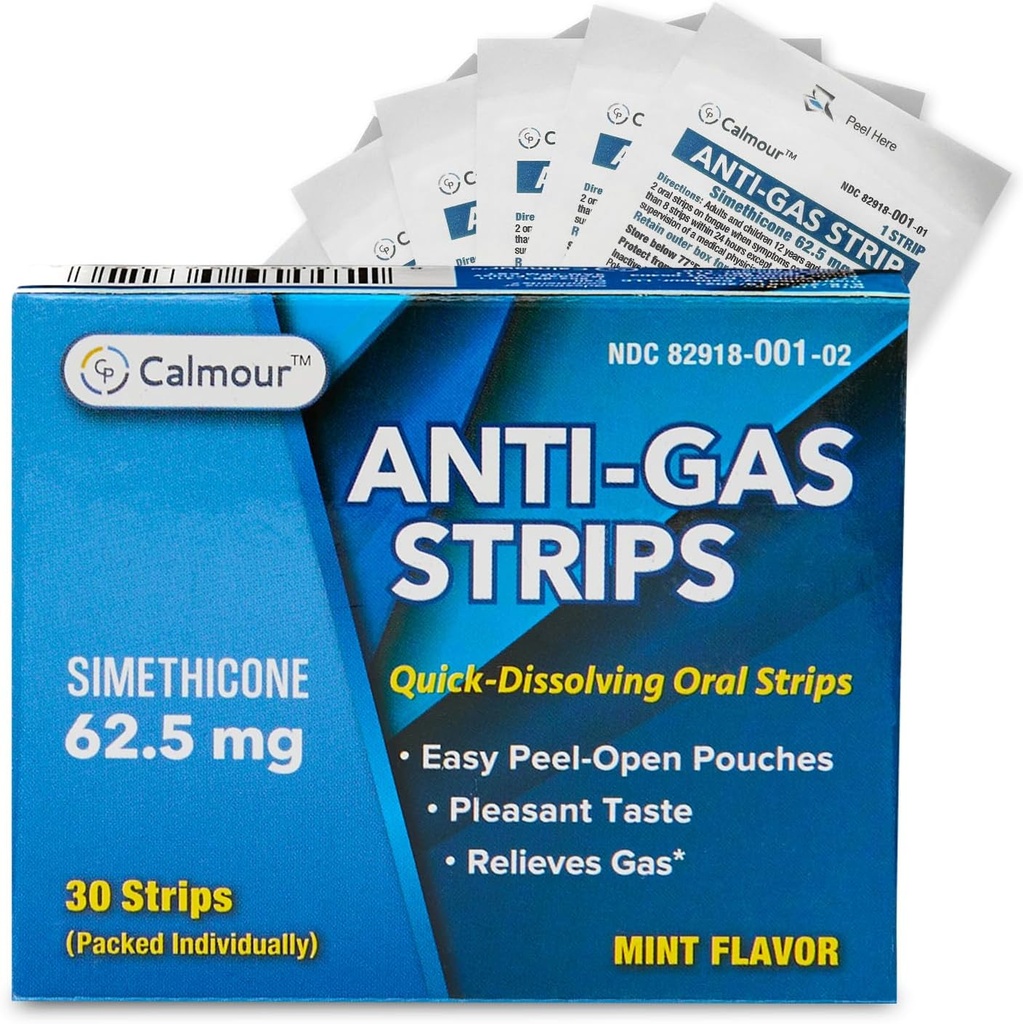 Anti Gas Relief 30 Strips • 124; Mint Flavor Oral opløselig Anti Bloating Relief • 124; Hurtig Gas Relief for voksne • 124; Effektiv Bloating Relief for kvinder • 124; Simeticone Anti Bloating for kvinder •