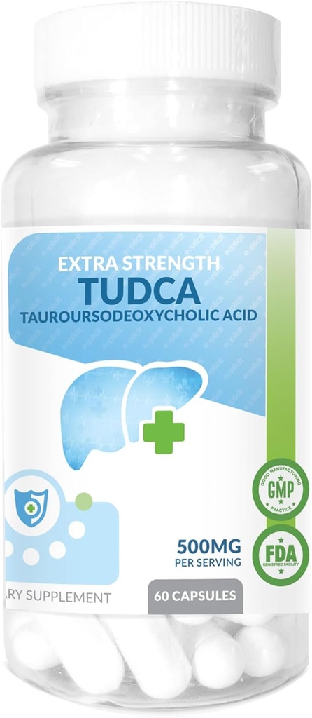 TUDCA (Tauroursodeoxycholic Acid) Liver Support Supplement - 500mg Per Serving - Pure Liver Support & Health - 60 Count
