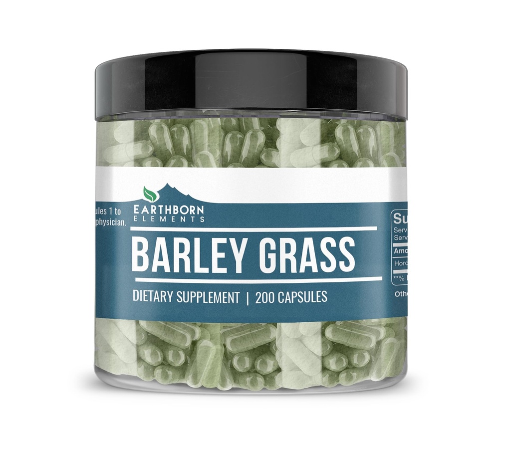 Earthborn Elements Barley Grass 200 Kapsler, Pure & Ufortyndet, Ingen tilsætningsstoffer