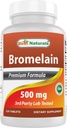 Bedste Naturals Bromelain Proteolytiske fordøjelsesenzymer Kosttilskud, 500 mg, 120 tabletter - Understøtter sund fordøjelse, fælles sundhed, ernæring Absorption