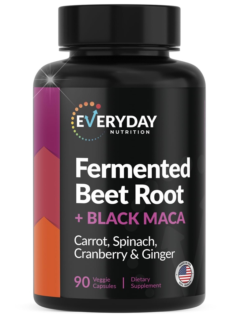 Organic Fermented Beet Root, Black Maca, Carrot, Spinat, Cranberry, Gingefær 124; Forbedret samlet sundhed for kvinder & mænd; Made in USA