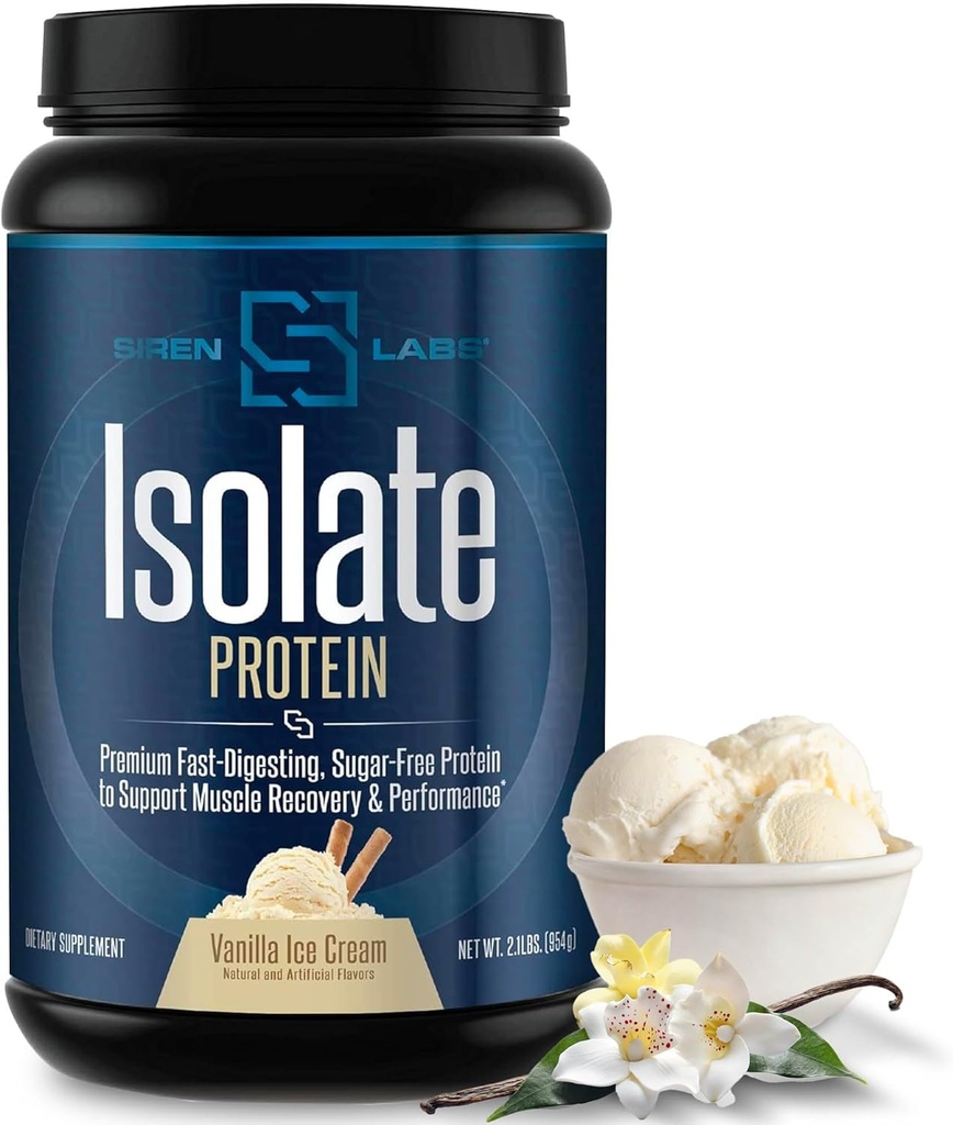 Isolere Premium Whey Protein Powder Keto Isolere og Hydrolysat med Aminosyrer Herunder Glutamin til Lean Muscle Growth and Recovery - Vanilla Is (30 Servere)