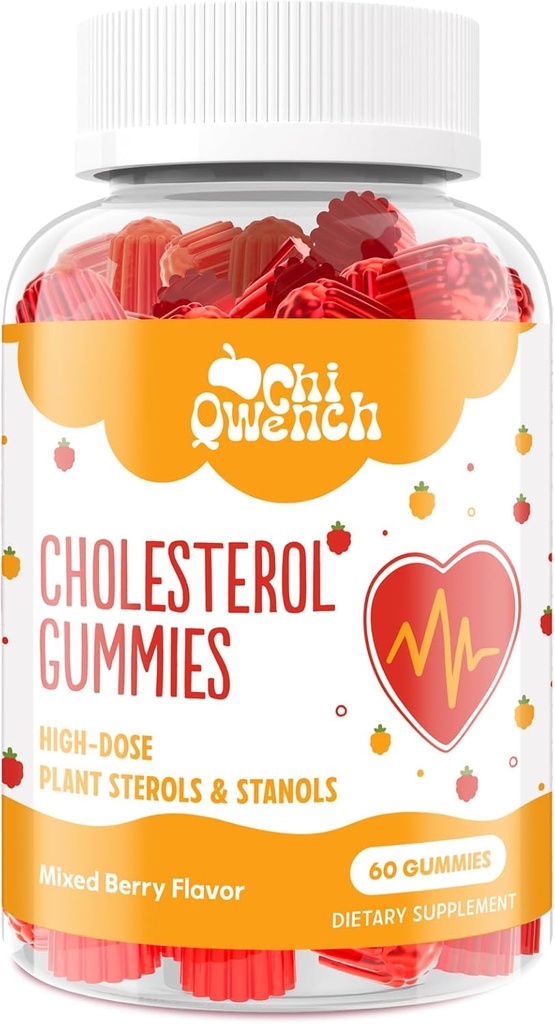 Cholesterol Supplements with 1500 Mg Plant Sterols & Stanols, Cholesterol Support Gummies, Cholesterol Complex Gummies, Maintains Normal Levels, Mixed Berry Flavor, 60 Count