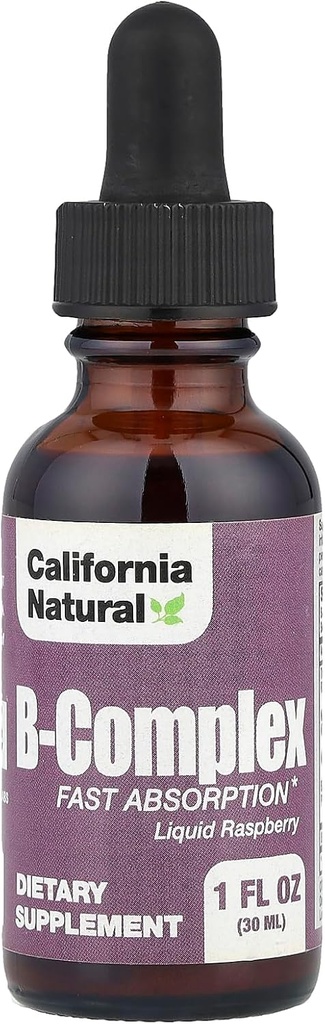California Natural B Complex Sublingual Supplement, Hindbær, 1 Ounce