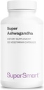 SuperSmart Super Ashwagandha 600mg per dag (Patenteret) - KSM- 66 Ashwagandha - High Potency 5% Withanolides again124; Non- GMO & Gluten Free - 120 vegetariske kapsler