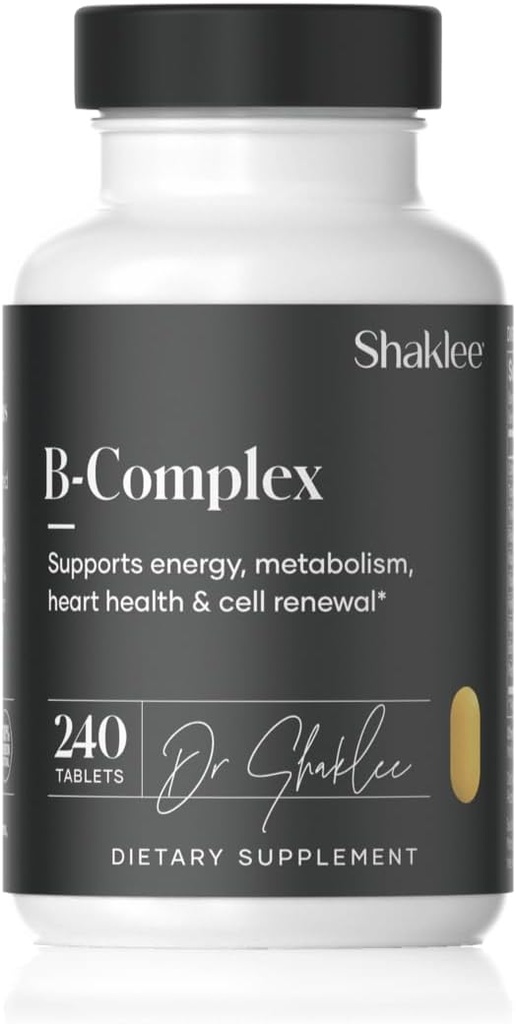 Shaklee - B- Complex - Den ultimative energi boost med Patenteret Bioaktiveret Absorption System ™ - B Vitaminer for forbedret velvære - Understøtter energi, kardiovaskulære, og hjerne sundhed - 240 tabletter