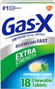Gas- X Extra Strength Chewable Gas Relief Tablets med Simeticone 125 mg, Pebermynte Creme - 18 Greve