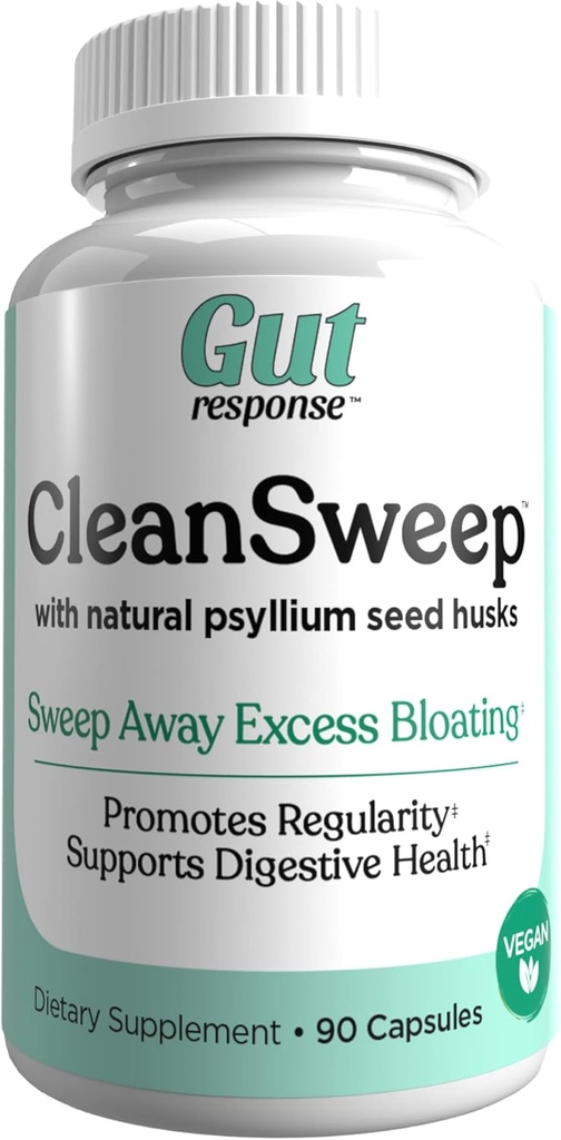 CleanSweep Capsules, Supports Healthy Bowel Movements, Digestive Health Support, Promotes Regularity, Natural Psyllium Seed Husk, Daily Fiber Supplement, 90 Capsules, 90 Servings