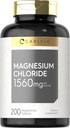 Carlyle - Magnesium Chloride - 124; 1560mg - 124; 200 tabletter - 124; cloruro de Magnesio Supplement - 124; Vegetar, non- GMO, og Gluten Free Formel