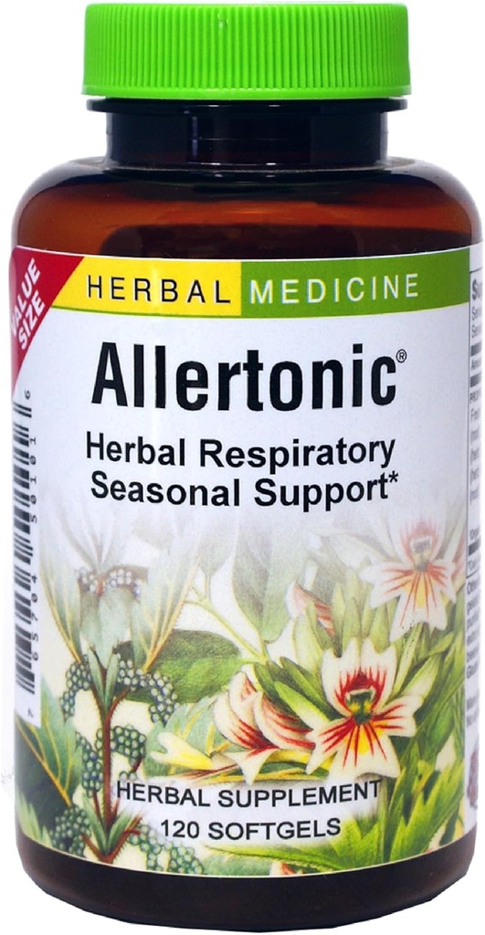 Urter Etc. Allertonic - Sund vejrtrækning Support - Urtebind til støtte mod sæsonbetinget ubehag - Lung & Respiratory Health Support med Stinging Nettle - 120 Softgels (120 Servere)