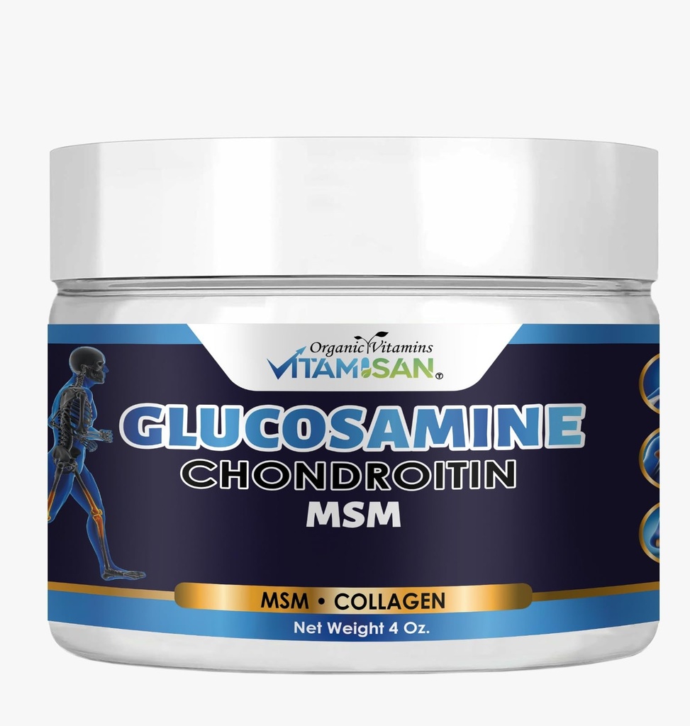 VITAMIAN Premium Organic Glucosamin & Chondroitin Cream med MSM, Arnica, & Collagen