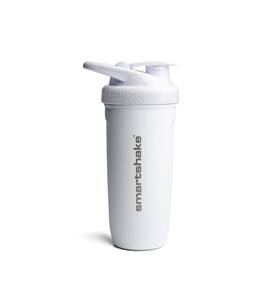 Smartshake Reforce rustfrit stål Protein Shaker Flaske - Ikke isoleret Unisex Gym Flaske # 124; Metal Shaker Flasker - 900 ml # 124; 30 oz - Bladsikker Screw- On Lid - DEHP & BPA Free (White)