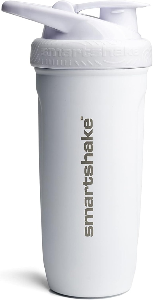 Smartshake Reforce rustfrit stål Protein Shaker Flaske - Ikke isoleret Unisex Gym Flaske # 124; Metal Shaker Flasker - 900 ml # 124; 30 oz - Bladsikker Screw- On Lid - DEHP & BPA Free (White)