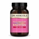 Dr. Mercola Full Spectrum Enzymes for Women - 22 Diverse Enzymes - Understøtter fordøjelse & Gut Health - Non-GMO, Gluten- Free & Soy- Free - 90 Kapsler (90 Servering)