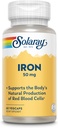 SOLARAY jernkapsler 50mg - Jern supplement til kvinder og mænd w / Persley og gul Dock Root, Understøtter Kropets naturlige produktion af røde blodceller, 60- dag garanti, 60 Servering