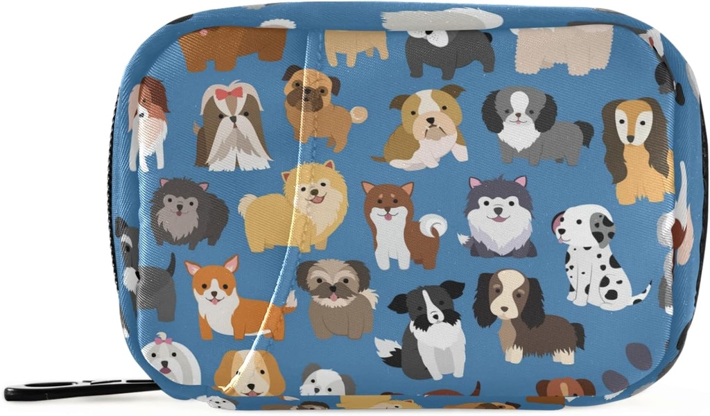 Naanle Cute Puppy Dog 7 Day Pill Case - Rejser Organizer Bag med lynlås, Portable Weekly Compact Størrelse til Vitamin Supplement Holder