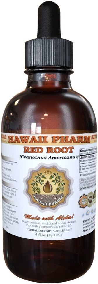 Rød Root Liquid Extract, Rød Root (Ceanothus Americanus) Tinktur, Urtetilskud, Hawaii Pharm, Lavet i USA, 2 fl.oz