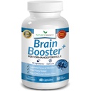 40- in-1 Brain Booster supplement til fokus, hukommelse, Klarhed, energi ekskl. 124; Advanced Vitamin Plus eBook 124; for mænd og kvinder, kognitiv funktion Nootrop Support med DMAE, Mind Health Formel 124; 60 kapsler