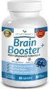 40- in-1 Brain Booster supplement til fokus, hukommelse, Klarhed, energi ekskl. 124; Advanced Vitamin Plus eBook 124; for mænd og kvinder, kognitiv funktion Nootrop Support med DMAE, Mind Health Formel 124; 60 kapsler
