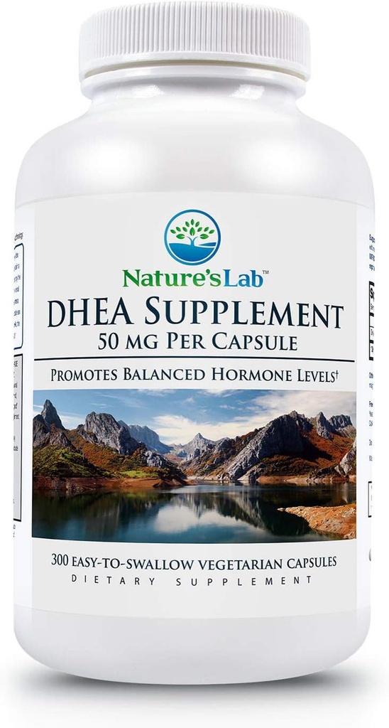 Nature 's Lab DHEA 50mg Supplement - fremmer balancerede Hormonniveauer, sund energi og øget mental Klarhed * - 300 kapsler (10 måneder Tilgang)