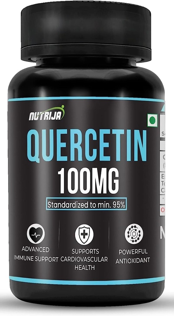 Quercetin 100 mg kapsler - Standardiseret til 95% • 124; Højt renset & biotilgængeligt supplement • 124; Naturlige bio- flavonoider & kraftfulde antioxidanter (30 kapsler)