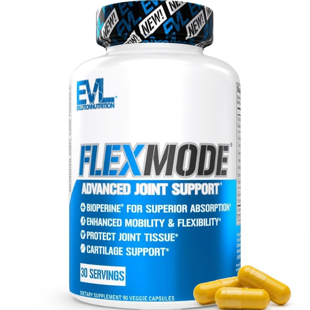 Evolution High Absorption Joint Support FLEXMODE Joint Supplement med avancerede fælles vitaminer herunder Glucosamin Chondroitin MSM Boswellia og Hyaluronic Acid - 30 Serveringer