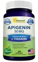 aSquared Nutrition Apigenin 50mg & L- Theanin 200mg - 120 kapsler - Apigenin Supplement piller til søvn og afslapning - Natural Bioflavonoid ekstrakt Fundet i kamillete