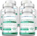 Approved Science Pyloriprin - Advanced Digestive Support for A Healthy Stomach - Zinc L-Carnosine, Probiotic, Broccoli Sprout, Deglycyrrhized Licorice - 360 Capsules - six Month Supply - Vegan