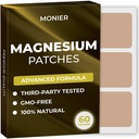 Magnesiumlapper (pakke med 60) - 100% Natural Patch for kvinder og mænd - med Calcium - Muskel og Ben Support, Calming - Forbedret formel