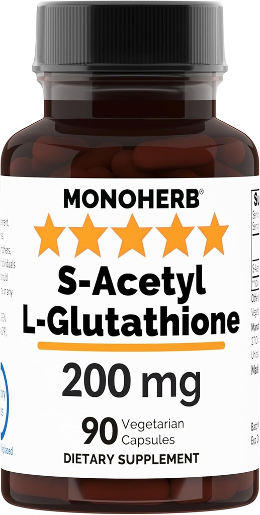 MONOHERB S- acetyl L- glutathion 200mg - 90 Vegetariske kapsler