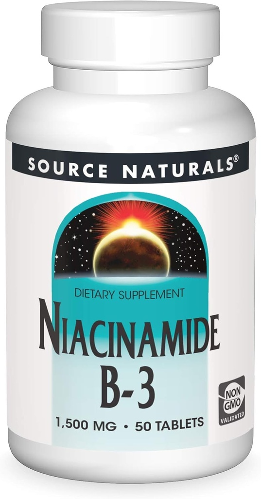 Kilde Naturals Niacinamid B-3, 1500 mg Kosttilskud - 50 tabletter