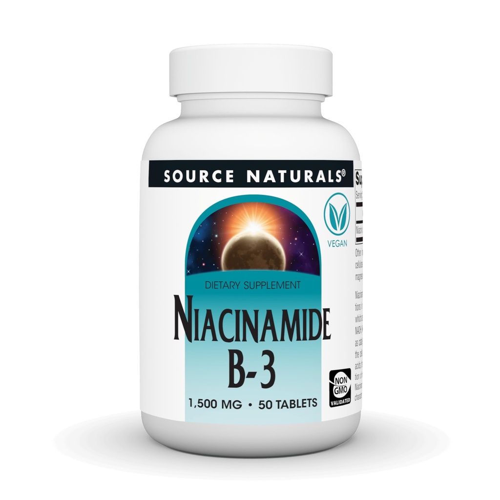 Kilde Naturals Niacinamid B-3, 1500 mg Kosttilskud - 50 tabletter