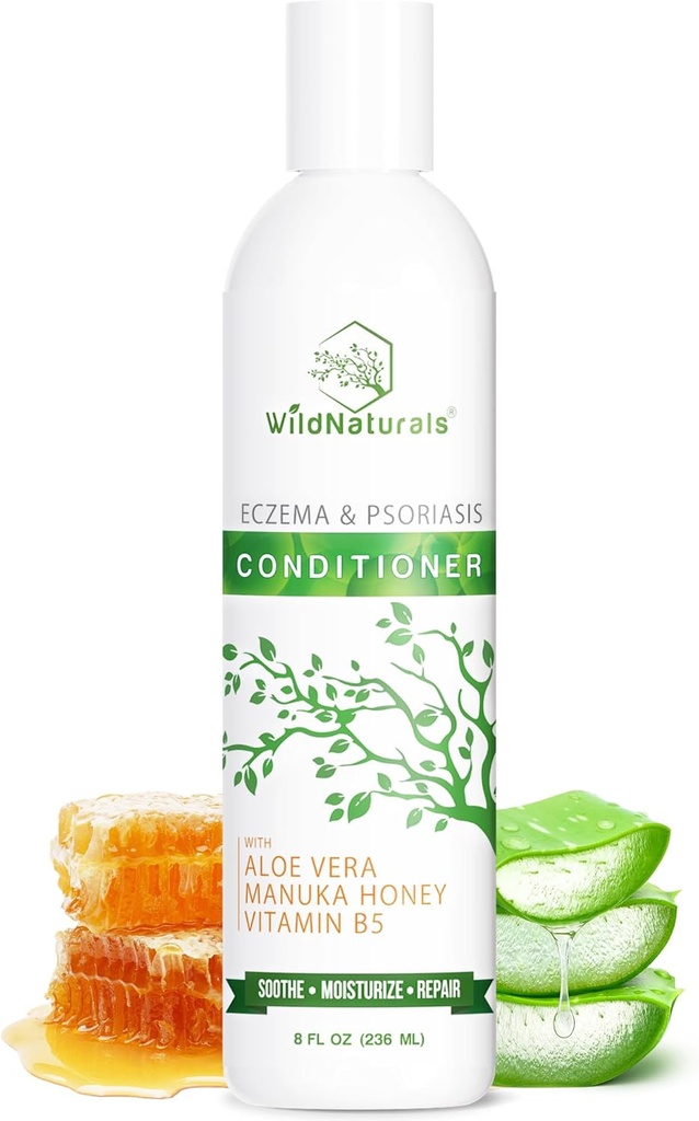 Wild Naturals Eksem og Psoriasis Treatment - Anti- Dandruff Deep Conditioner for skadet, tørt hår og Seborrheic Dermatitis Scalp