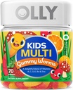 OLLY Kids Multivitamin Gummy Worms Sour Fruit Punch Vitamins A C D E Bs Zinc 45 Day Supply 70 Count