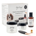 Eye Envy Hund Tear Stain Remover Starter Kit med ProPowder Brush 124; Stain Solution, Applikator Pads, Stain Powder og Lille Applikator Brush 124; Lasts 30- 45 dage